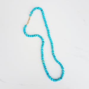 Blue Turquiose Mini Helix Necklace with 18k Gold Clasp