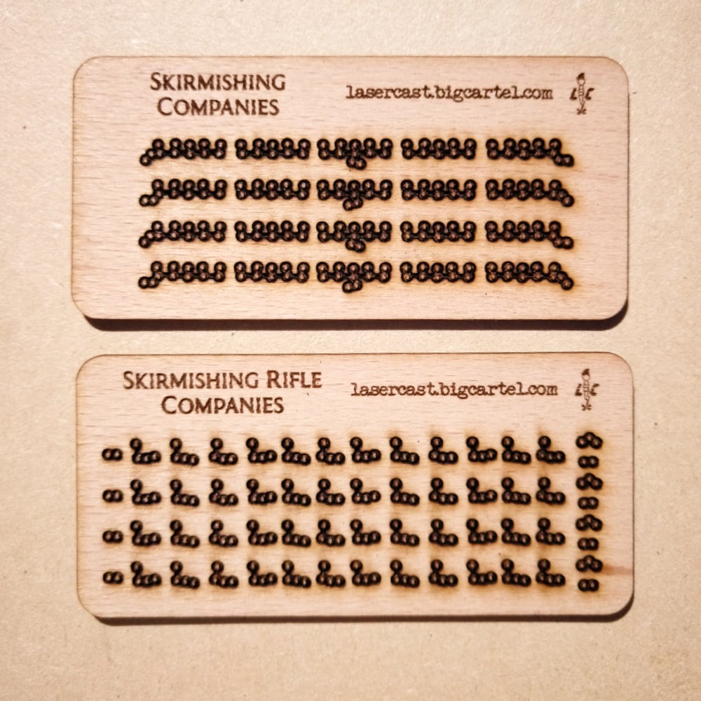 Black powder era formations for 40mm wide bases.