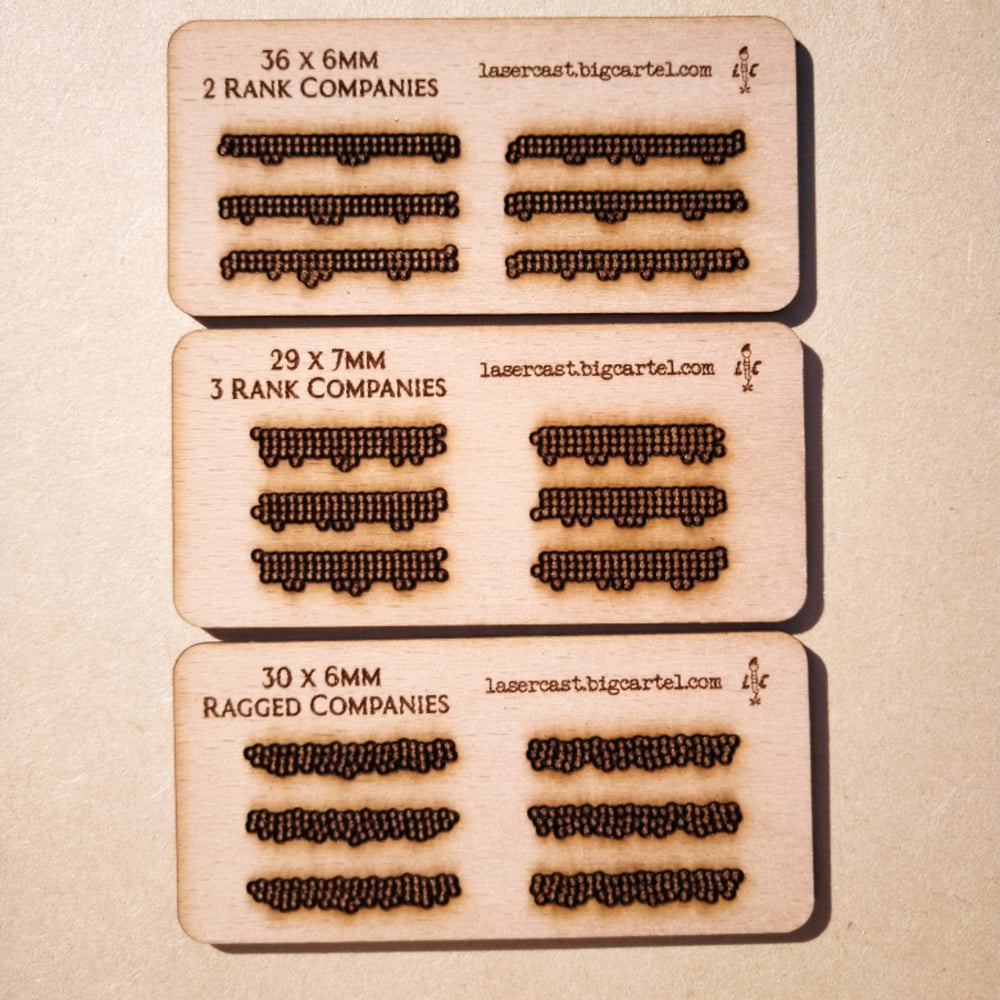 Black powder era formations for 40mm wide bases.