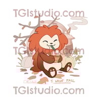 Image 2 of Bigfoot - "I love fall" Seasonal Glitter Print
