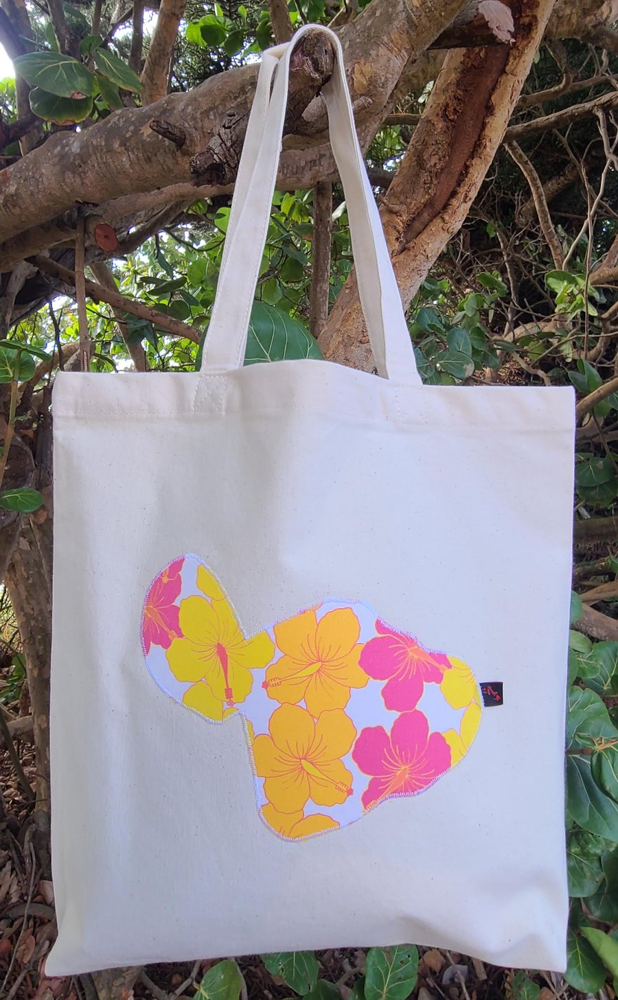 Image of Mixed Hibiscus Maui Patch Canvas Tote Bag