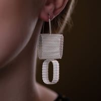 Image 1 of Double Oval Earrings Mute Tones