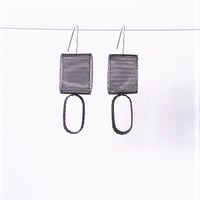 Image 2 of Double Oval Earrings Mute Tones