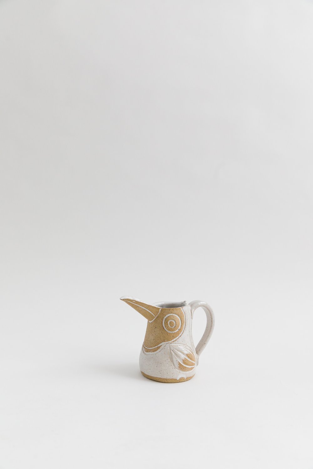 Image of Matte White Baby Toucan Creamer with Handle