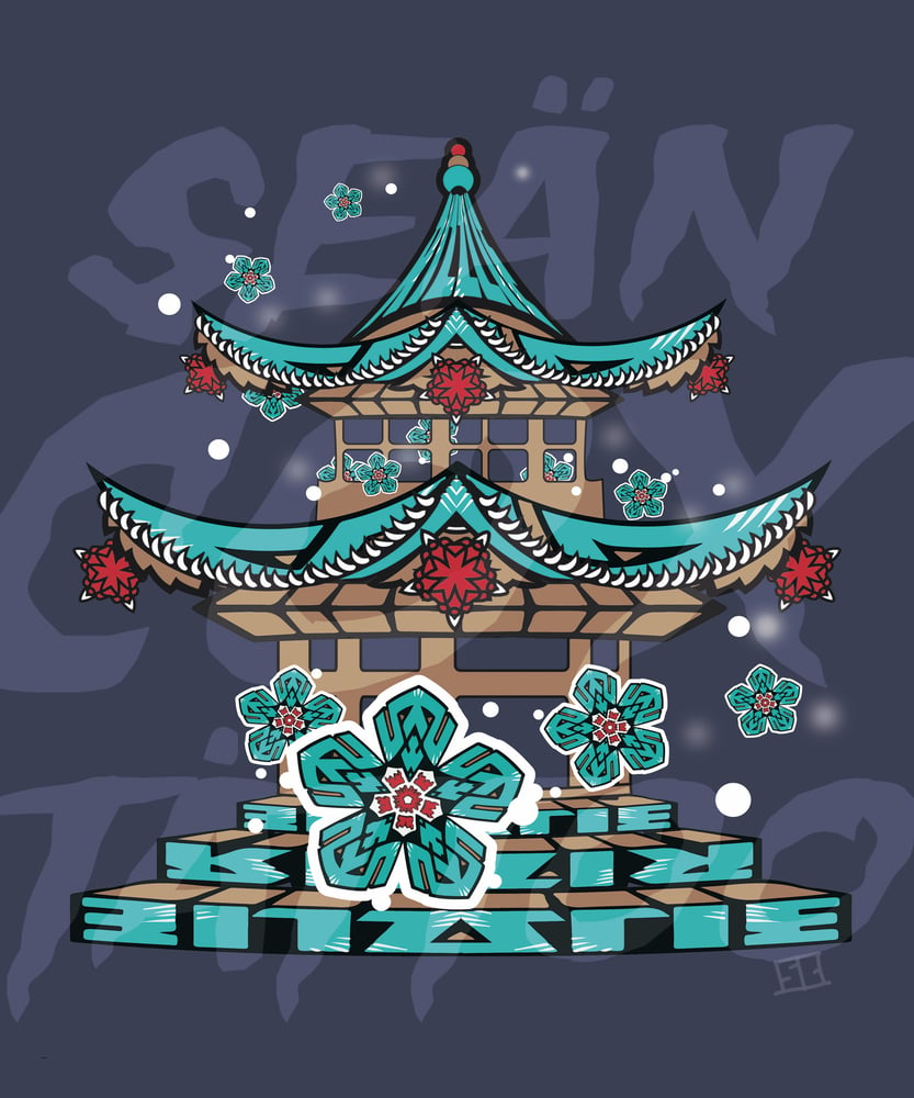 Image of Vancouver Grizzlies Pagoda Art Print 12X14 