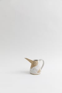Image 1 of Matte White Feathered Baby Toucan Creamer with Handle