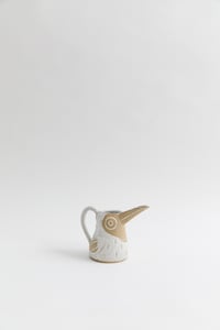 Image 2 of Matte White Feathered Baby Toucan Creamer with Handle