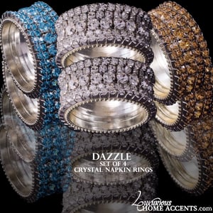 Image of Dazzle Swarovski Crystal Napkin Rings Set of 4