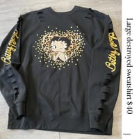 Large leopard Betty destroyed sweatshirt *longer length 