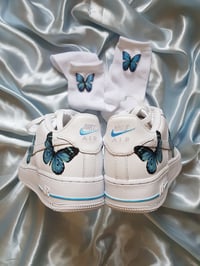 Image 3 of NIKE AIR FORCE 1 BLUE BUTTERFLY 