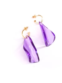 Image 2 of PETALS ON CREOLES _ EARRINGS E3 PURPLE