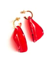 PETALS ON CREOLES _ EARRINGS E3 RED