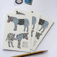 Hello Donkeys Postcard