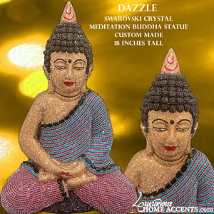 Image of Swarovski Crystal Meditating Buddha Statue