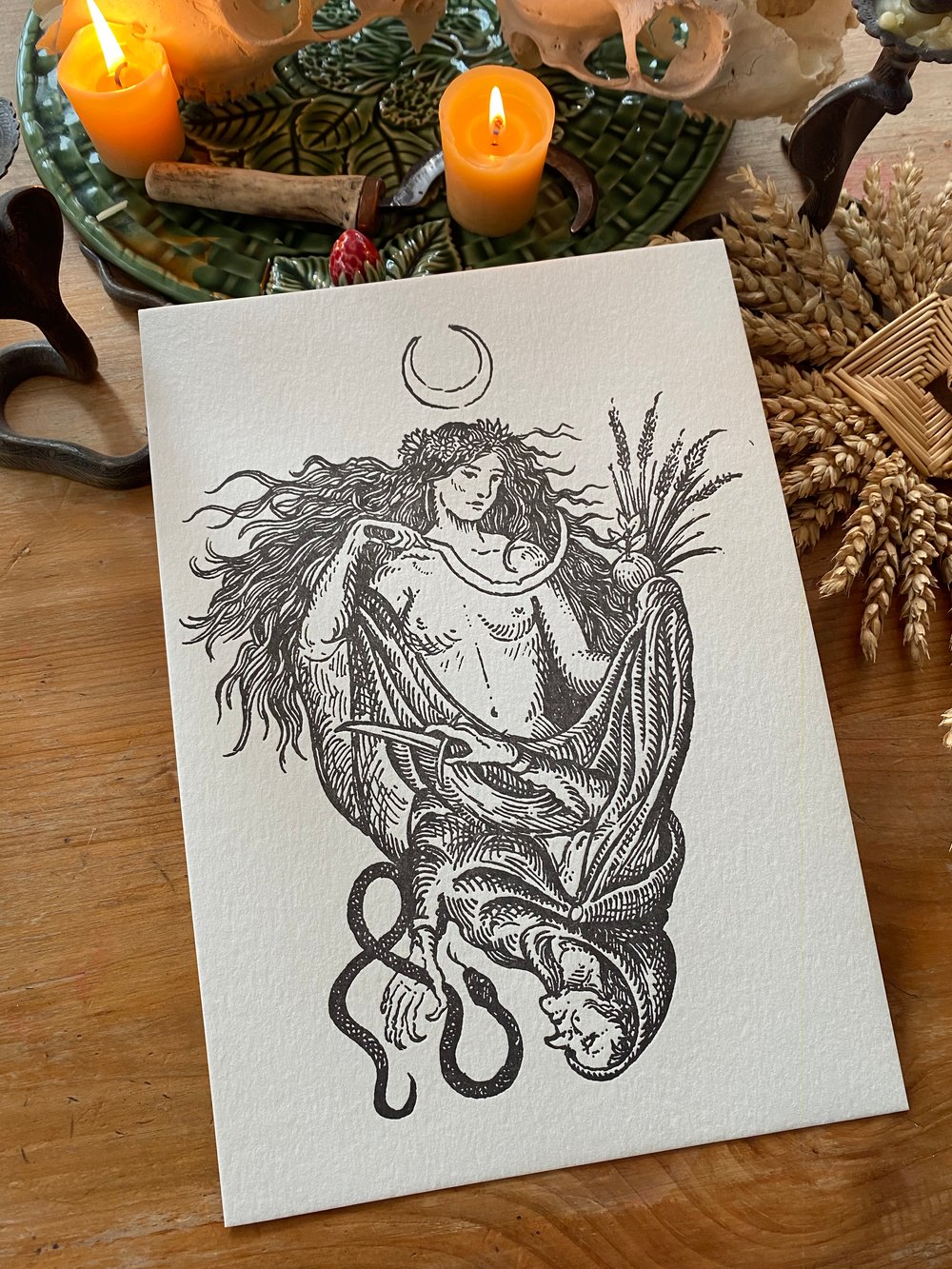 MAIDEN AND THE CRONE LETTER PRESS PRINT