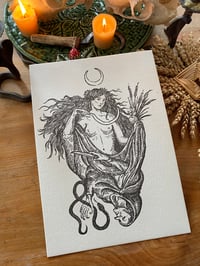 Image 1 of MAIDEN AND THE CRONE LETTER PRESS PRINT