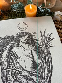 Image 2 of MAIDEN AND THE CRONE LETTER PRESS PRINT