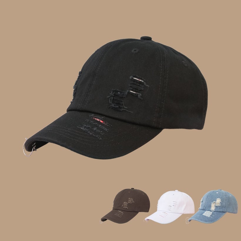 Image of Distressed Jean Baseball Cap