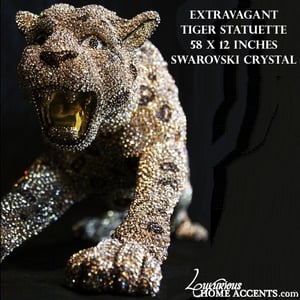 Image of Large Swarovski Crystal Extravagant Tiger Statue