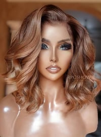 Image 2 of Ombre ROSE GOLD/GINGER Fully customized HD Lace front wig