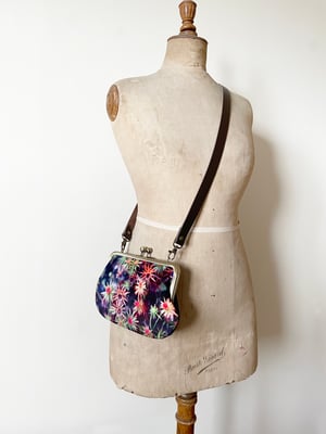 Image of Starry mosses, velvet clutch shoulder bag with shoulder strap