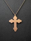 Solid Copper Orthodox Cross Necklace