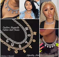 Iced Out Baguette Charm Baguette CZ Cuban Chain