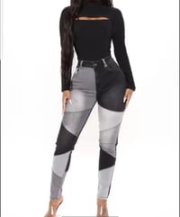 Image 1 of Ladies Denim Patch Jeans