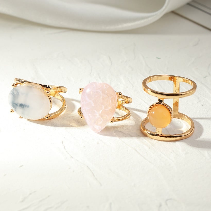 Image of Resin Geometric Ring Set
