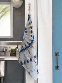 Image 1 of Ice-dyed Tea Towel Set in Nebula Navy