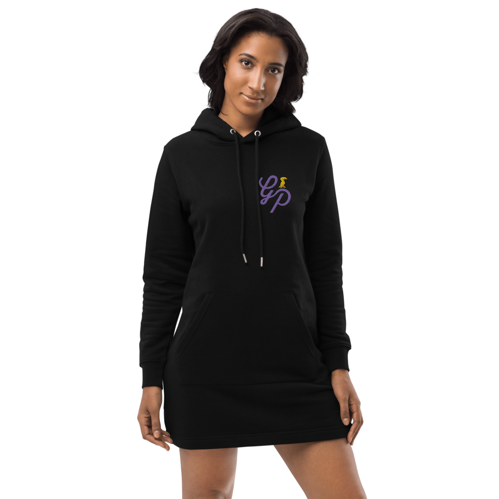Grey Pastel "Signature" Embroidered Hoodie Dress