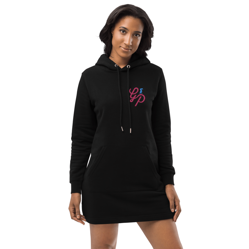 Grey Pastel "Signature" Embroidered Hoodie Dress