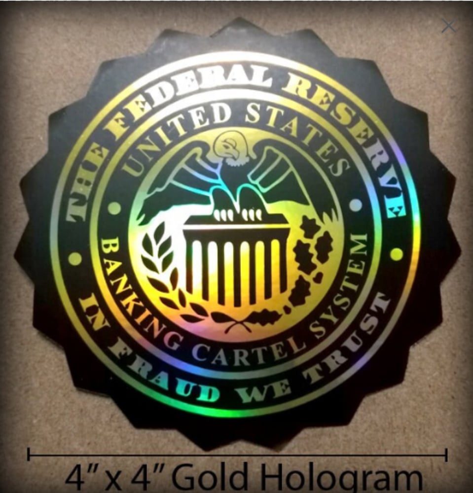 Image of NEW LIMITED EDITION GOLD HOLOGRAM FED  4" STICKER 