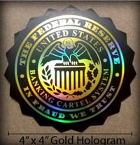 NEW LIMITED EDITION GOLD HOLOGRAM FED  4" STICKER 