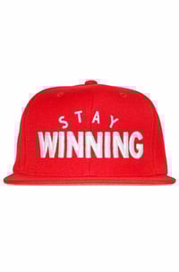 Image 1 of Stay Winning Red/White Snap Back Hat