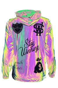 Image 2 of Stay Winning Gray 3M Windbreaker Zip-Up Jacket