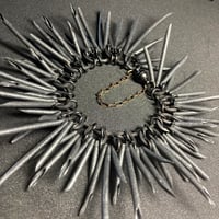 Image 2 of BLACK URCHIN | Black on Black with SHIMMER safety chain