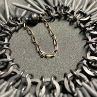 Image 3 of BLACK URCHIN | Black on Black with SHIMMER safety chain