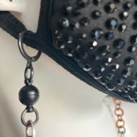Image 5 of 22" Matte Black & Blue Convertible Necklace/Eyeglass Chain with Matte Black Ball Magnet Clasp