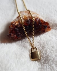 Image 2 of Gold Padlock Necklace 