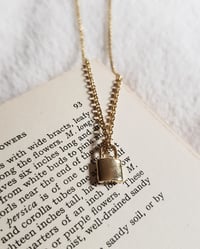 Image 4 of Gold Padlock Necklace 