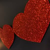 Red Glitter Heart Garland