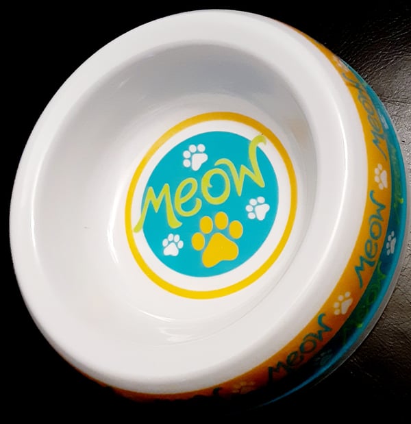 Image of Melamine "Meow" Cat Bowl   