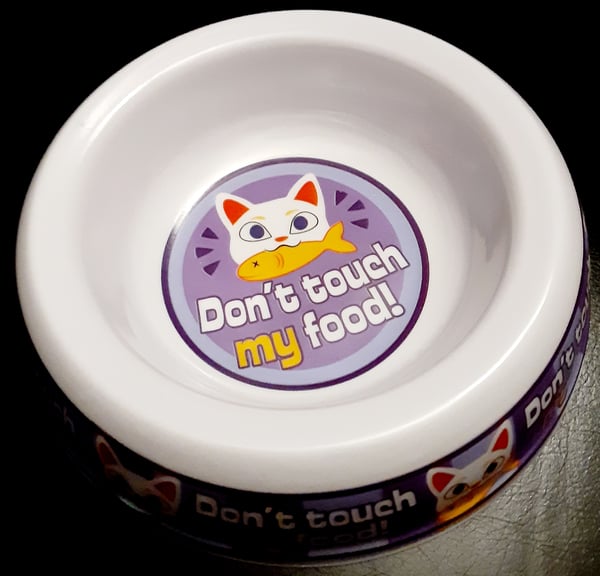 Image of Melamine â€œDonâ€™t Touch My Food " Cat Bowl  