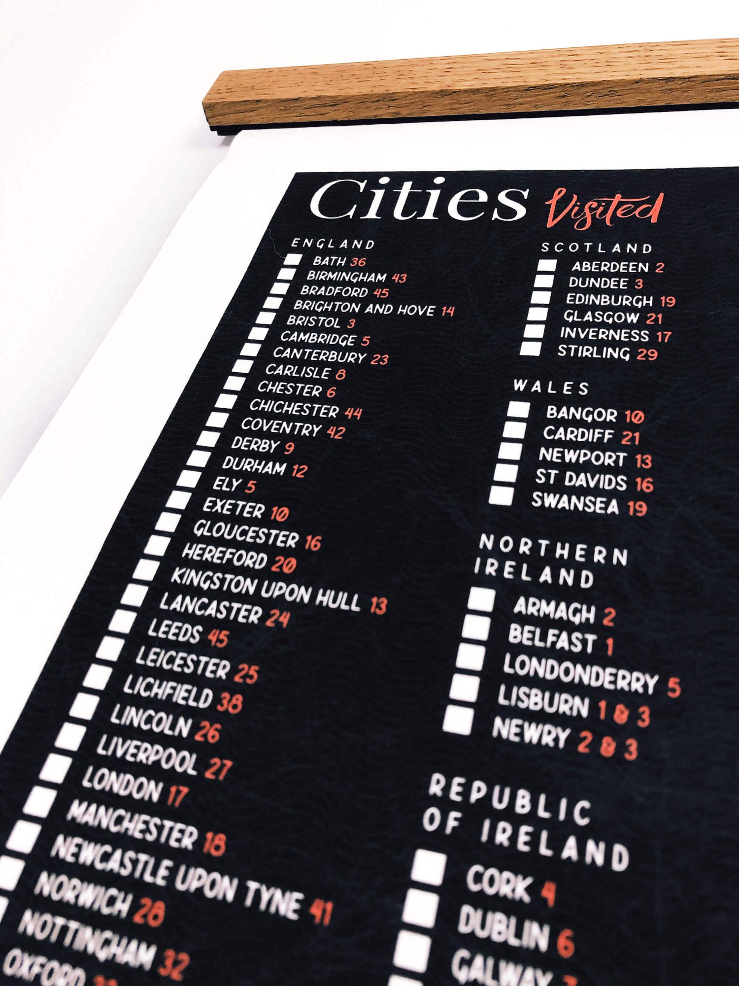 Image of UK Bucket List Map – Black