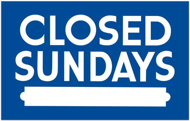 CLOSED SUNDAYS (MAGNET)