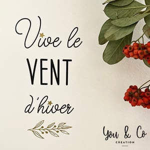 Image of Sticker "Vive le vent d'hiver" couleurs noir et or