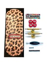 LC BOARDS Fingerboard 98x34 Complete Cheetah Graphic With Foam Grip Tape