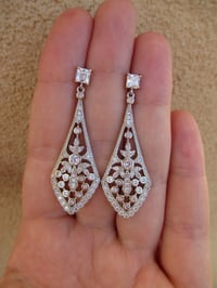 Image 4 of Kate Middleton Duchess of Cambridge Inspired Replikate Art Deco Statement Drop Earrings