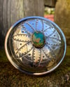 WL&A Handmade Old Style Sterling Silver & High Grade Natural Royston Green Turquoise Chopper Gas Cap